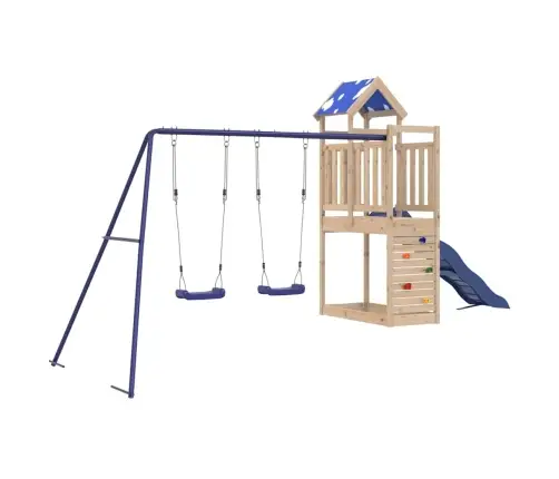 Lauko Žaidimų Aikštelės Komplektas, Pušies Medienos Masyvas