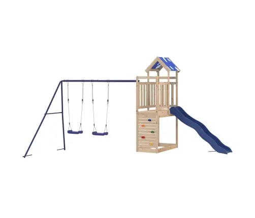 Lauko Žaidimų Aikštelės Komplektas, Pušies Medienos Masyvas