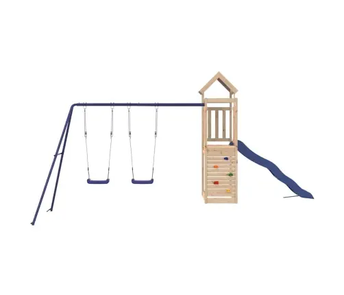 Lauko Žaidimų Aikštelės Komplektas, Pušies Medienos Masyvas