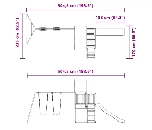 Āra Rotaļu Laukums, Impregnēts Priedes Koks Vidaxl