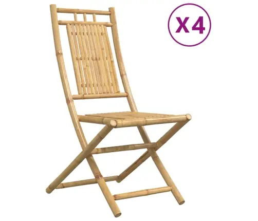 Sulankstomos Sodo Kėdės, 4Vnt., 46X66X99cm Bambukas