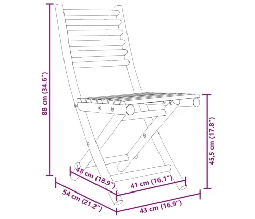 Kokkupandavad Aiatoolid 4 Tk, 43X54X88 cm Bambus