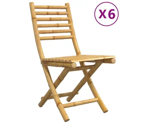 Saliekamie Dārza Krēsli, 6 Gab., 43X54X88 Cm, Bambuss Vidaxl