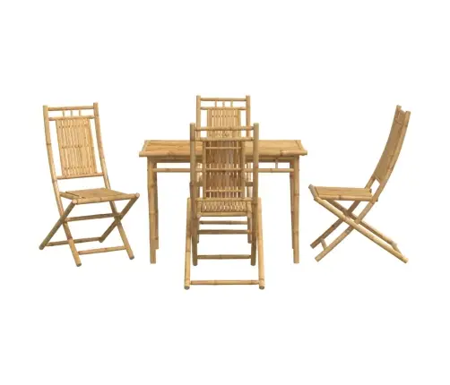 Sodo Valgomojo Baldų Komplektas, 5 Dalių, Bambukas