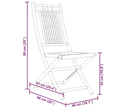 3-Daļīgs Bistro Mēbeļu Komplekts, Bambuss Vidaxl