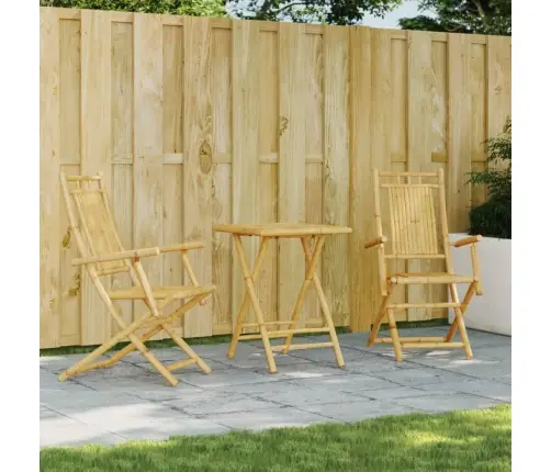 Bistro Baldų Komplektas, 3 Dalių, Bambukas