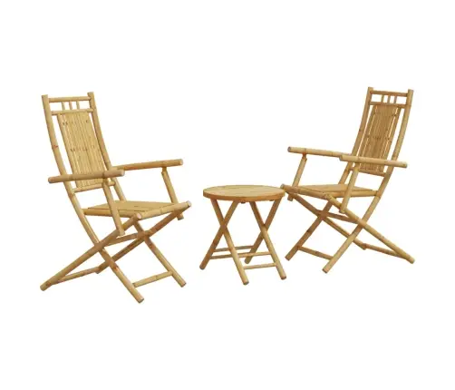 Bistro Baldų Komplektas, 3 Dalių, Bambukas