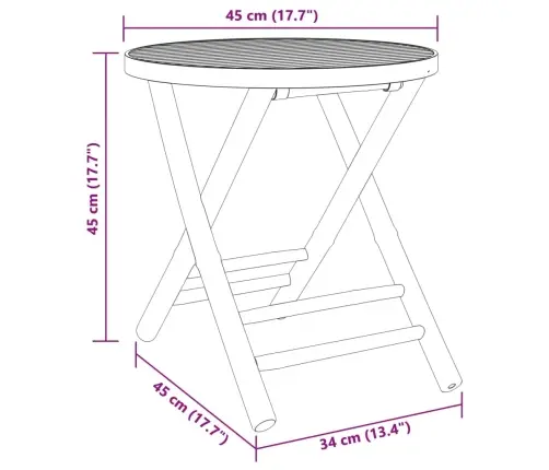 Bistro Baldų Komplektas, 3 Dalių, Bambukas
