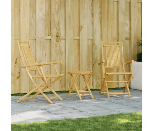 Bistro Baldų Komplektas, 3 Dalių, Bambukas