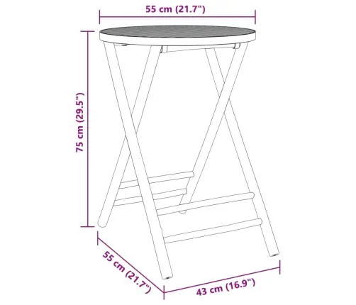 3-Daļīgs Bistro Mēbeļu Komplekts, Bambuss Vidaxl