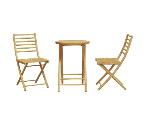 Bistro Baldų Komplektas, 3 Dalių, Bambukas