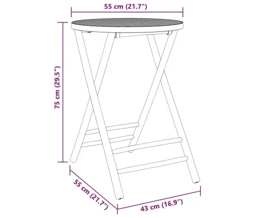 Bistro Baldų Komplektas, 3 Dalių, Bambukas