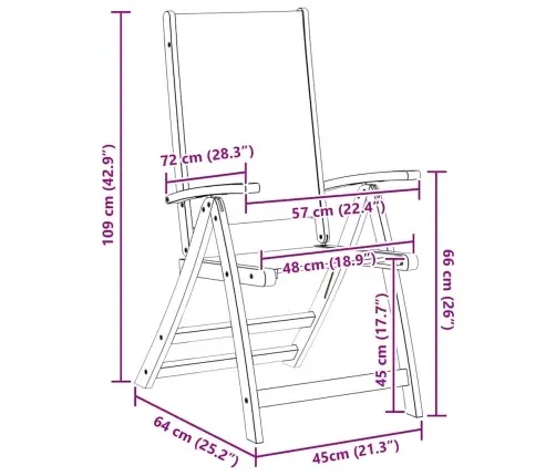 Saliekami Dārza Krēsli, 8 Gab., Akācijas Masīvkoks, Tekstilēns Vidaxl