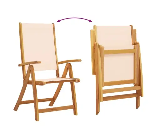 Saliekami Dārza Krēsli, 8 Gab., Akācijas Masīvkoks, Tekstilēns Vidaxl