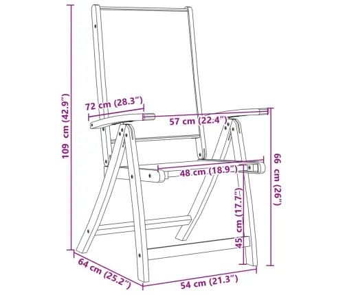 Saliekami Dārza Krēsli, 8 Gab., Akācijas Masīvkoks, Tekstilēns Vidaxl