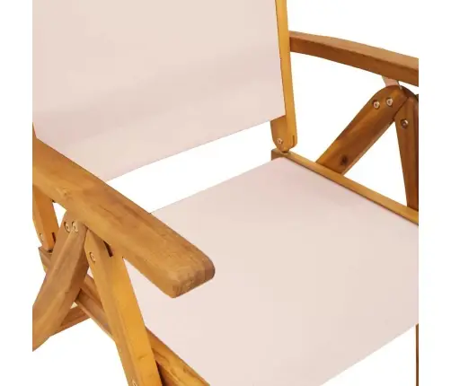 Saliekami Dārza Krēsli, 8 Gab., Akācijas Masīvkoks, Tekstilēns Vidaxl