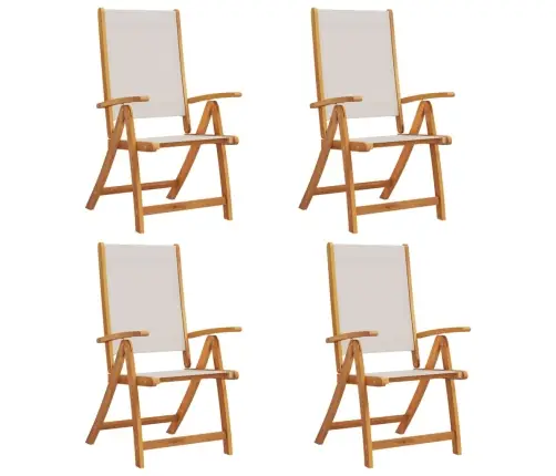 Saliekami Dārza Krēsli, 4 Gab., Akācijas Masīvkoks, Tekstilēns Vidaxl