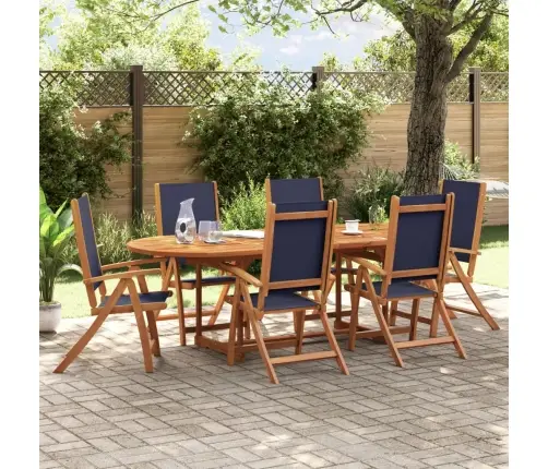 Saliekami Dārza Krēsli, 6 Gab., Akācijas Masīvkoks, Tekstilēns Vidaxl