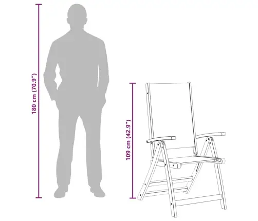 Sulankstomos Sodo Kėdės, 8Vnt., Akacijos Masyvas Ir Tekstilenas
