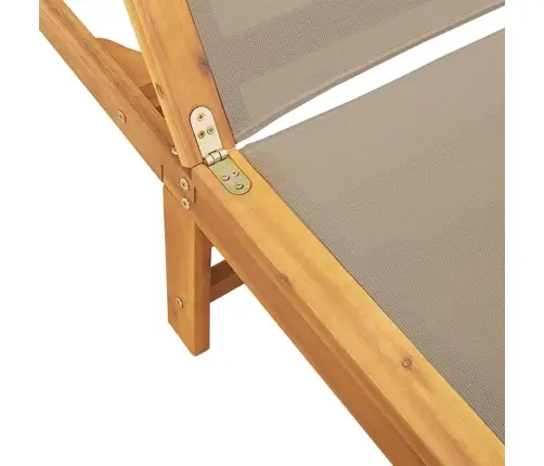Saulės Gultai, 2Vnt., Taupe, Akacijos Masyvas Ir Tekstilenas