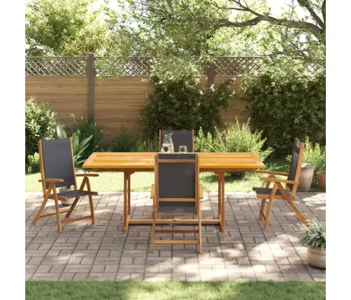 5-Osaline Aia Söögimööbli Komplekt, Akaatsiapuit Ja Tekstileen