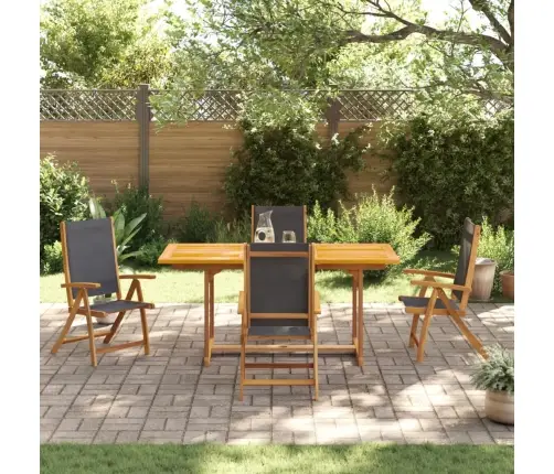 7-Osaline Aia Söögimööbli Komplekt, Akaatsiapuit Ja Tekstileen