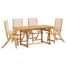 5-Osaline Aia Söögimööbli Komplekt, Akaatsiapuit Ja Tekstileen