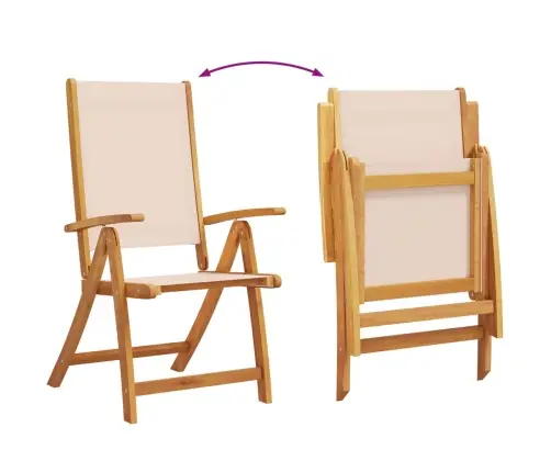 5-Osaline Aia Söögimööbli Komplekt, Akaatsiapuit Ja Tekstileen