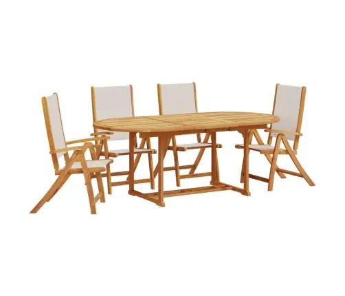 Sodo Valgomojo Komplektas, 5 Dalių, Akacija Ir Tekstilenas