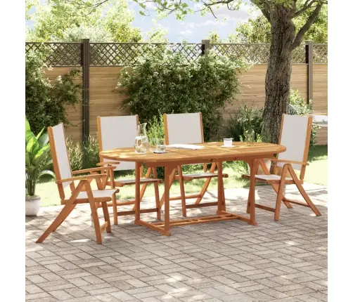 Sodo Valgomojo Komplektas, 5 Dalių, Akacija Ir Tekstilenas