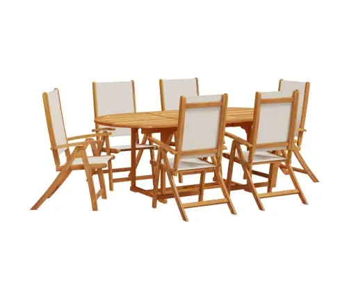 7-Daļīgs Dārza Mēbeļu Komplekts, Akācijas Masīvkoks, Tekstilēns Vidaxl 7-Daļīgs Dārza Mēbeļu Komplekts, Akācijas Masīvkoks, Tekstilēns Vidaxl