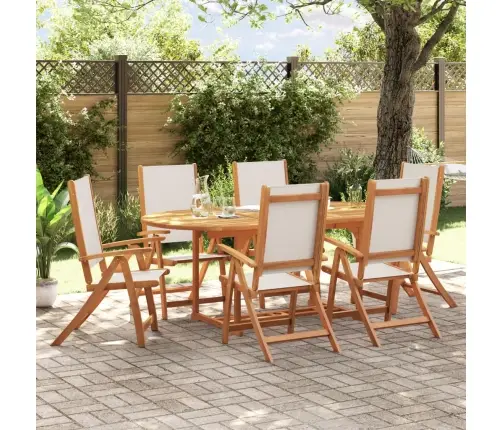 7-Daļīgs Dārza Mēbeļu Komplekts, Akācijas Masīvkoks, Tekstilēns Vidaxl 7-Daļīgs Dārza Mēbeļu Komplekts, Akācijas Masīvkoks, Tekstilēns Vidaxl