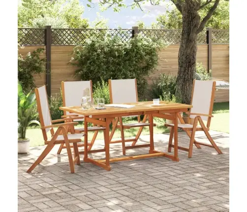 5-Daļīgs Dārza Mēbeļu Komplekts, Akācijas Masīvkoks, Tekstilēns Vidaxl