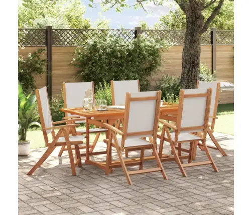 7-Daļīgs Dārza Mēbeļu Komplekts, Akācijas Masīvkoks, Tekstilēns Vidaxl