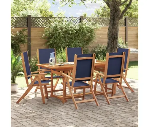 7-Daļīgs Dārza Mēbeļu Komplekts, Akācijas Masīvkoks, Tekstilēns Vidaxl