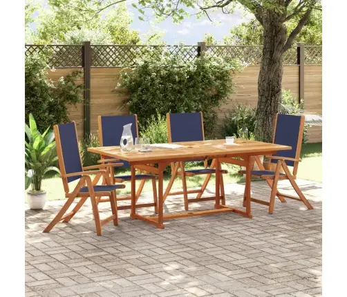 5-Daļīgs Dārza Mēbeļu Komplekts, Akācijas Masīvkoks, Tekstilēns Vidaxl