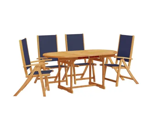 5-Daļīgs Dārza Mēbeļu Komplekts, Akācijas Masīvkoks, Tekstilēns Vidaxl