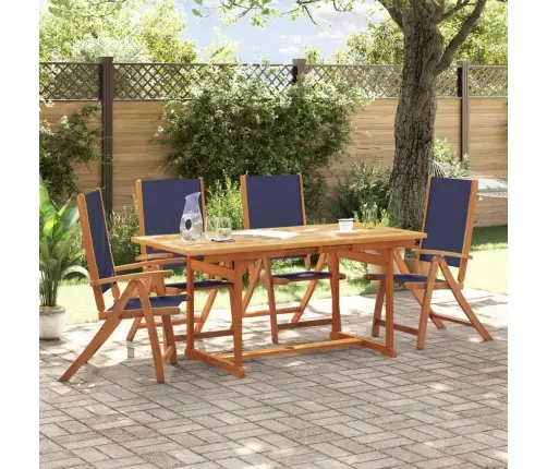 5-Osaline Aia Söögimööbli Komplekt, Akaatsiapuit Ja Tekstileen