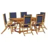 7-Osaline Aia Söögimööbli Komplekt, Akaatsiapuit Ja Tekstileen