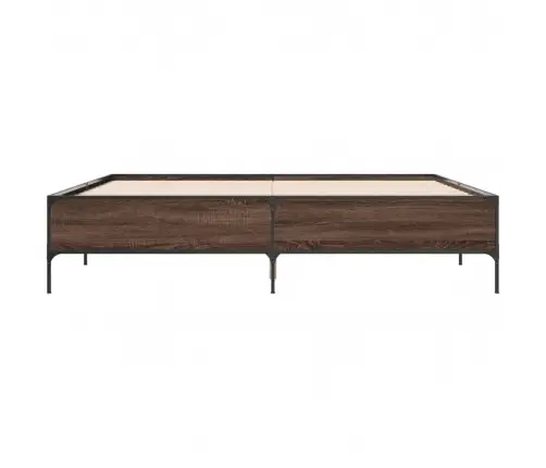 Voodiraam, Pruun Tamm, 200 X 200 cm Tehispuit Ja Metall