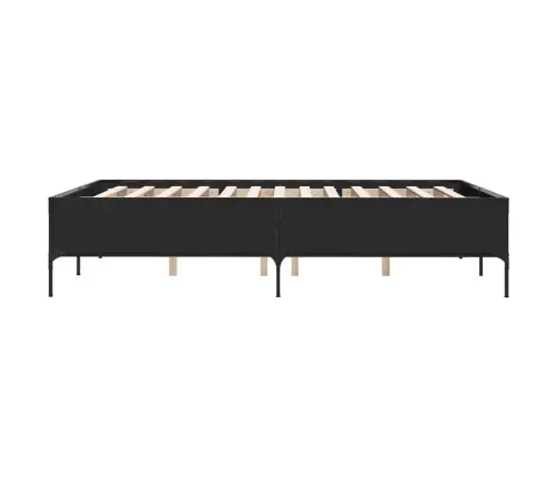 Voodiraam, Must, 140 X 190 cm Tehispuit Ja Metall