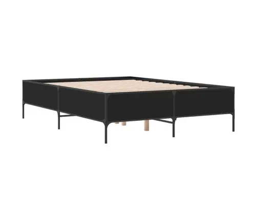 Lovos Rėmas, Juodas, 120X190cm Apdirbta Mediena Ir Metalas