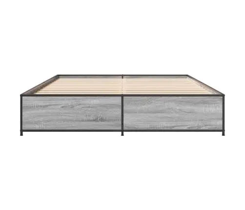 Voodiraam, Hall Sonoma Tamm, 140 X 190 cm Tehispuit Ja Metall