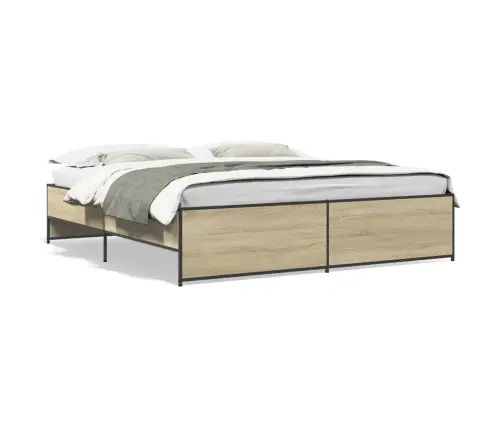 Lovos Rėmas, Ąžuolo, 200X200cm Apdirbta Mediena Ir Metalas