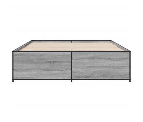 Voodiraam, Hall Sonoma Tamm, 140 X 200 cm Tehispuit Ja Metall