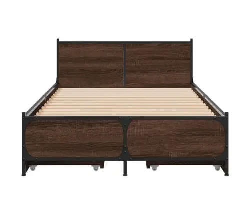 Voodiraam Sahtlitega, Pruun Tamm, 100 X 200 cm Tehispuit