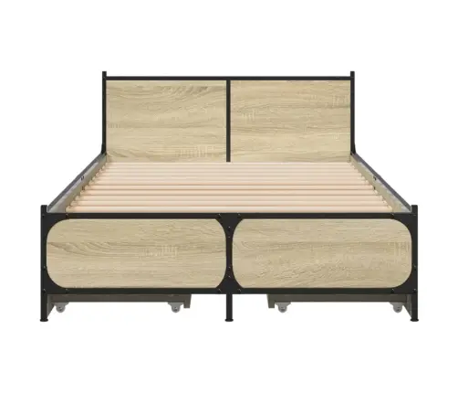 Gultas Rāmis Ar Atvilktnēm, Ozolkoka Krāsā, 75X190 Cm Vidaxl