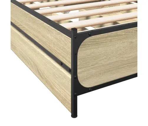 Gultas Rāmis Ar Atvilktnēm, Ozolkoka Krāsā, 75X190 Cm Vidaxl