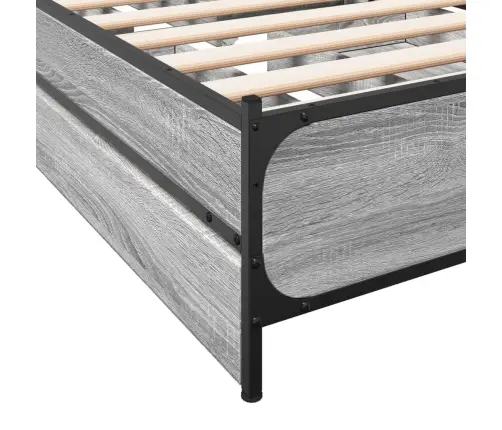 Gultas Rāmis Ar Atvilktnēm, Pelēka Ozola, 75X190 Cm Vidaxl