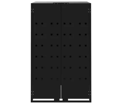 Atkritumu Tvertņu Novietne, Melna, 138X79X117 Cm, Tērauds Vidaxl